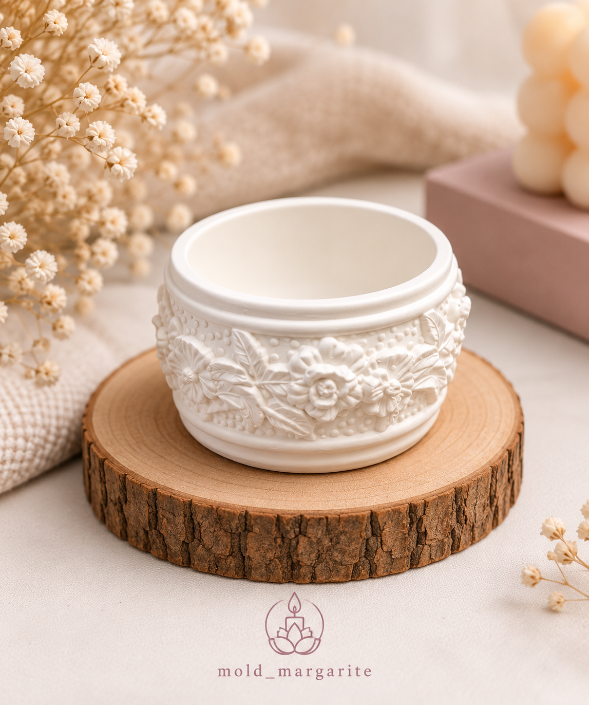 قالب سیلیکونی جاشمعی وارمر طرح گل مینیاتوری (کاپ ظریف)