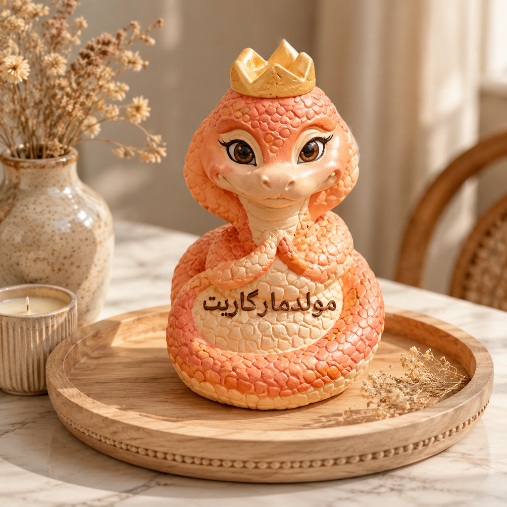 قالب سیلیکونی مار تاج دار نماد سال ۱۴۰۴